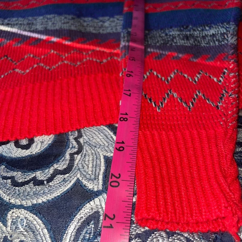 Stefano International Vintage Red Geometric Southwestern Mock Neck Sweater Small